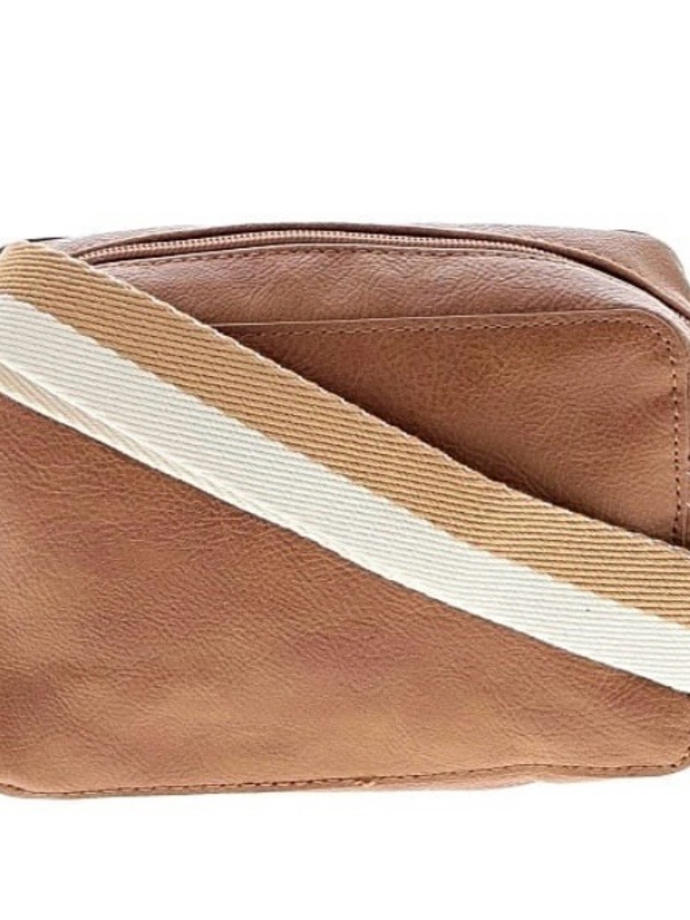 thirty-one Tan Brown Crossbody with Cream Accent Strap
